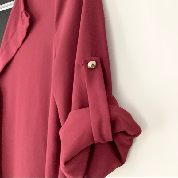 Vestique Burgundy Shirt Dress - Picture 2 of 5